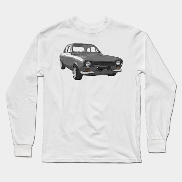 Classic Escort MK1 Grey Long Sleeve T-Shirt by jdm1981